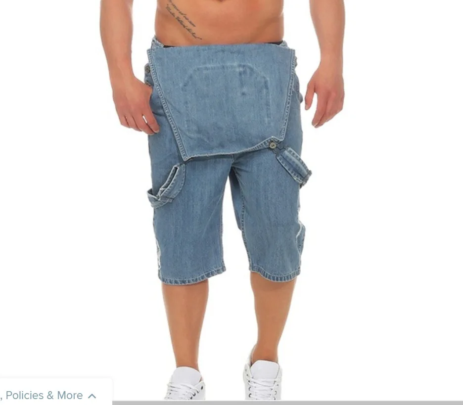 Wish AliExpress EBay Европа и Америка с дырками свободный крой мужские джинсы шорты подтяжки