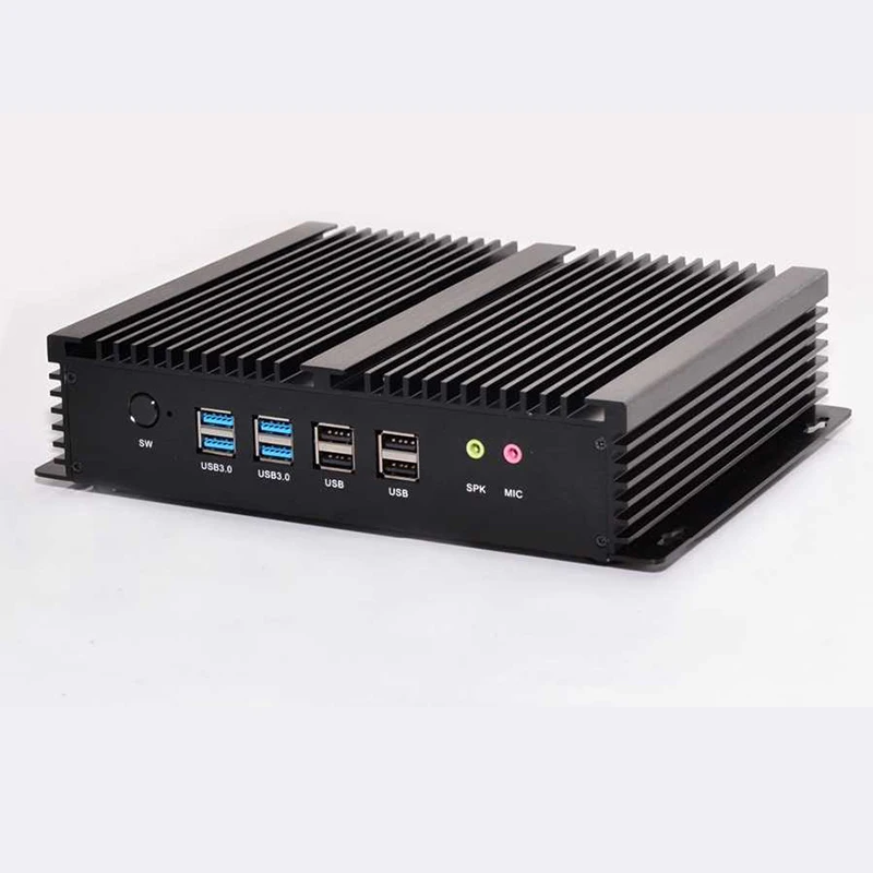 Fanless Industrial Mini PC Win10 Core i3 4010U i5 4200u i7 5550U 2 Intel Gigabit Lans 2