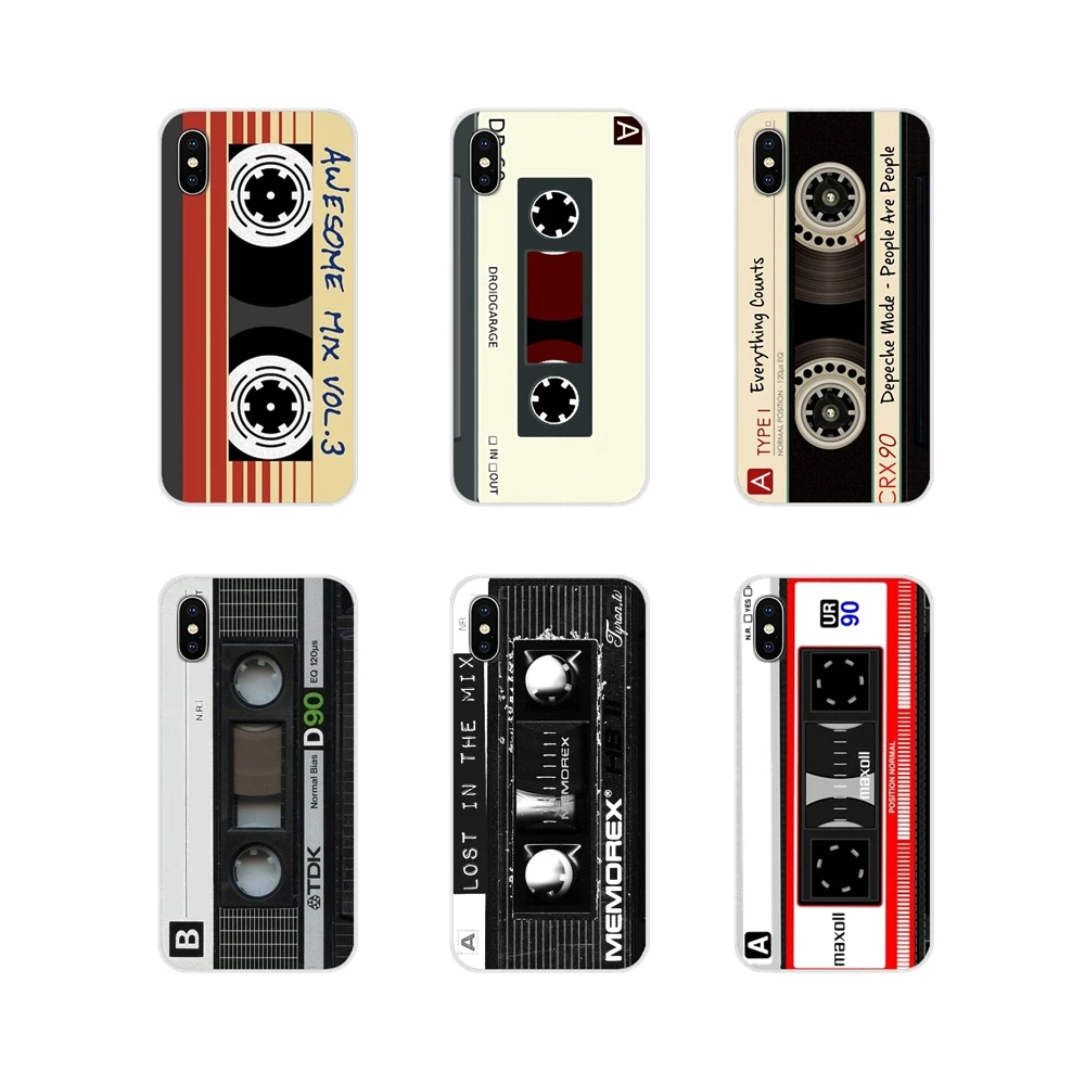 Popular vintage Magnetic tape Cassett For Samsung A10 A30 A40 A50 A60 A70 Galaxy S2 Note 2 3 Grand Core Prime Silicone Cover Bag | Мобильные