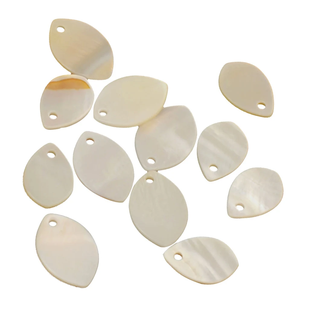 12x Natural Mixed Oval Shell Charm Beads Findings Fit Gem Jade Crystal Pearl