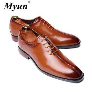 

Size 38-48 Newest Men Dress Shoes Designer Business Office Lace-Up Loafers Casual Driving Shoes Men's Flat Party Leather Shoes