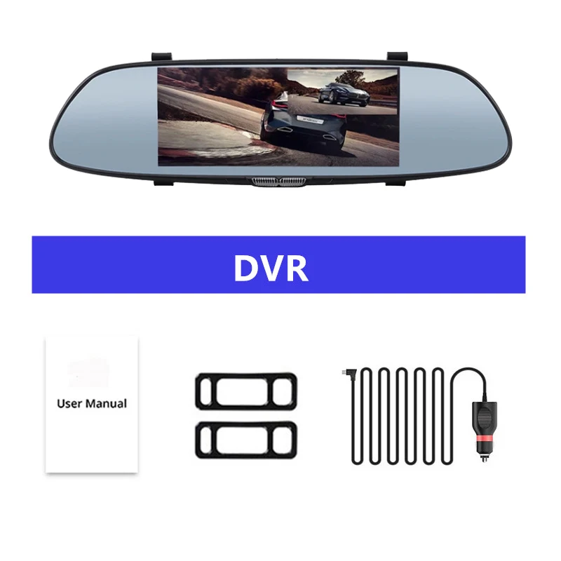 Beliewin 1080P HD переднего и заднего Видео реверсирования объектива изображения, 7 дюймов сенсорный экран DVR петля Запись, мониторинг парковки