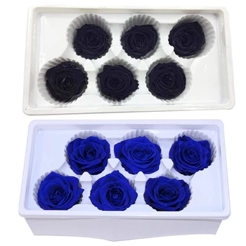 

2 Set Eternal Roses Heads,Real Natural Fresh Preserved Rose,Forever Rose,Immortal Flower Material Blue & Black