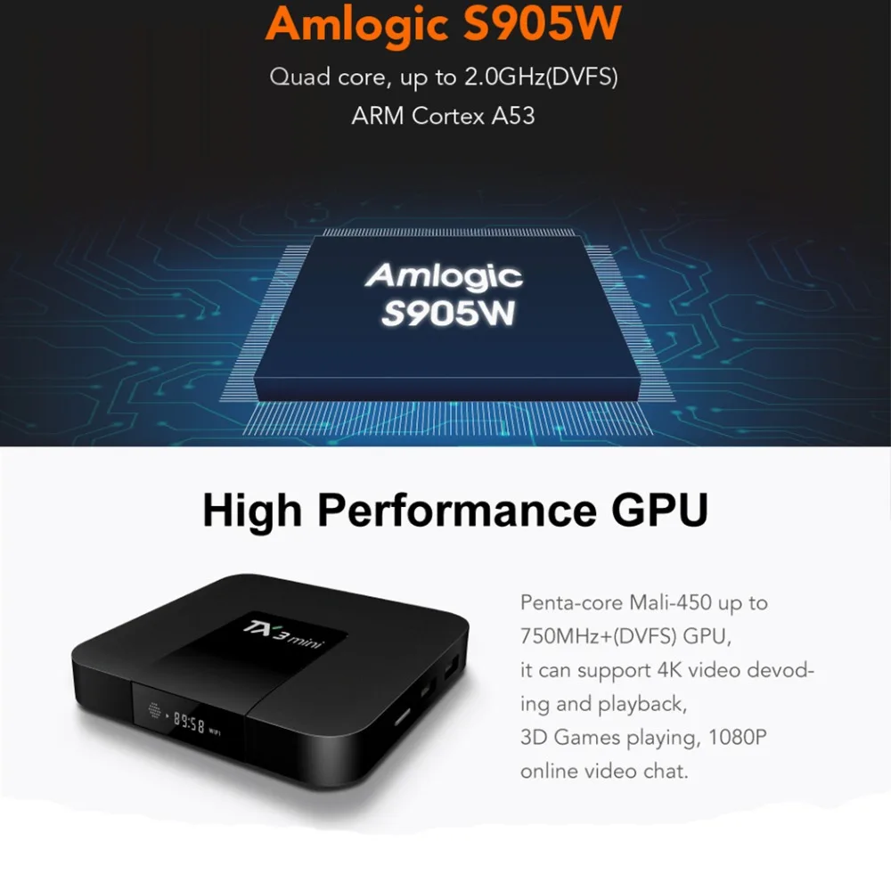 TX3 Mini tv box Android 8.1 Amlogic S905W TV Box Dual Wifi With BT Smart TV H.265 TV 4K Smart Set Top Box Media Player 2G 16G