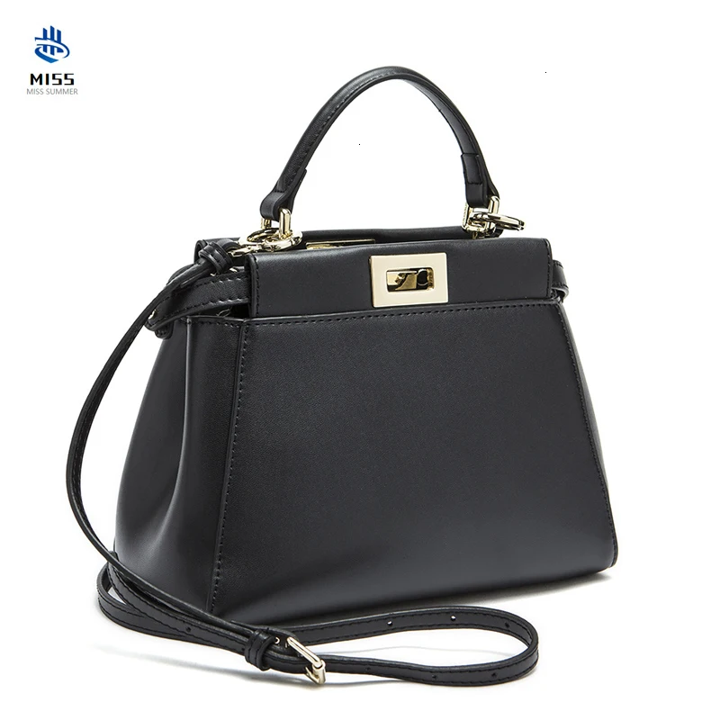 

2019 new women's bag Luxury design cow leather kitten bag Buckle configuration handbag Crossbody shoulder bag