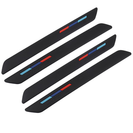 Car Front Rear Bumper Protector Corner Guard Scratch Strip Sticker Rubber Black Auto Bumper Protection Adhesive Plate