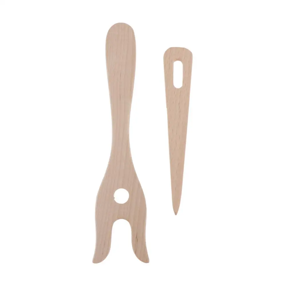 Natural Wooden Knitting Fork Lucet Tool for Knitting Cordmaking for Crocheters
