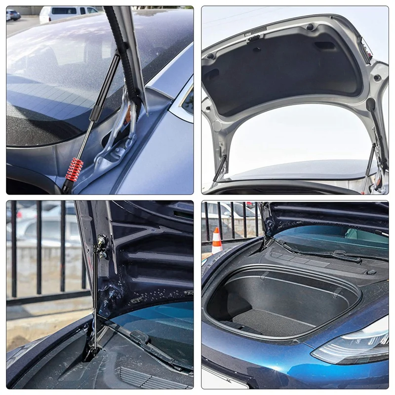 New2 пара гидравлических стержней для Tesla модель 3: 1 пара автоматический подъемник багажника поддерживает стойки заднего багажника пружинные и 1 пара переднего подъемника хо