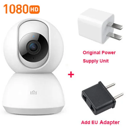 Add EU Plug Xiaomi Mijia умная камера Веб-камера 360 Угол видео камера 1080P WiFi панорамирование ночного видения двухсторонний аудио мониторинг для детской безопасности - Цветной: Add EU Plug