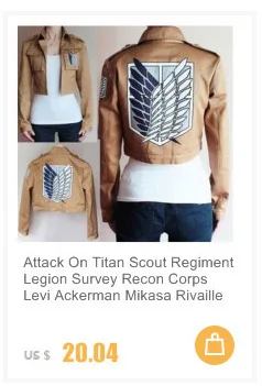 Атака на Титанов Scout Regiment Легион Survey Recon Corps Levi Ackerman Mikasa Rivaille Heichov косплэй короткая куртка костюм пальто