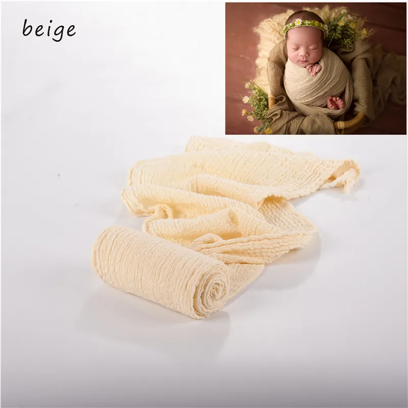beige Реквизит для фотосессии новорожденных; Детский реквизит для фотосессии; одеяло; мягкое растягивающееся Хлопковое одеяло; аксессуары для фотосессии младенцев - Цвет: beige