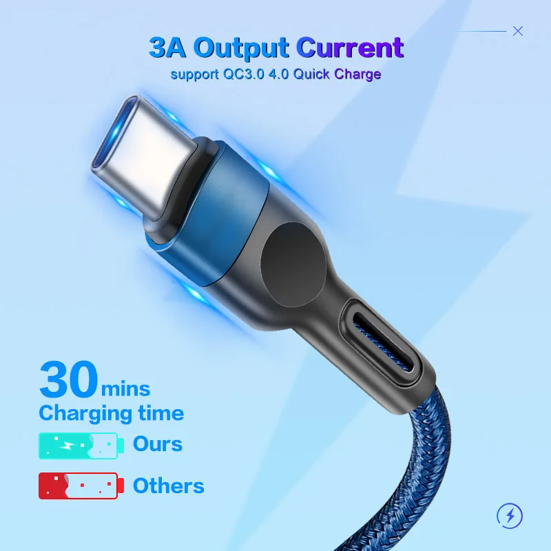 Fast usb c cable type c cable Fast Charging Data Cord Charger usb cable c For Samsung s21 s20 A51 xiaomi mi 10 redmi note 9s 8t magnetic charger for android