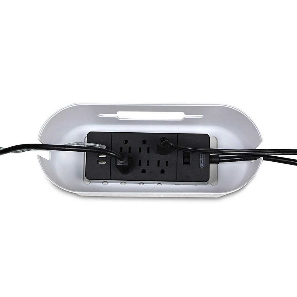 Office Power Strip Organizer Storage Cable Management Box Computer Safety Desktop Electronic Accessories Compact USB Discrete