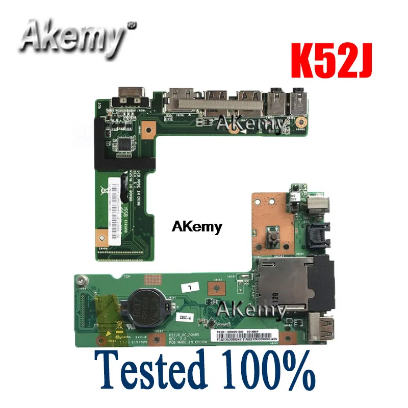 Amazoon OriginFor Asus K52 K52J K52JR K52JC K52DR X52F K52F X52J DC Power Jack аудио Плата 60 NXMDC1000 100%