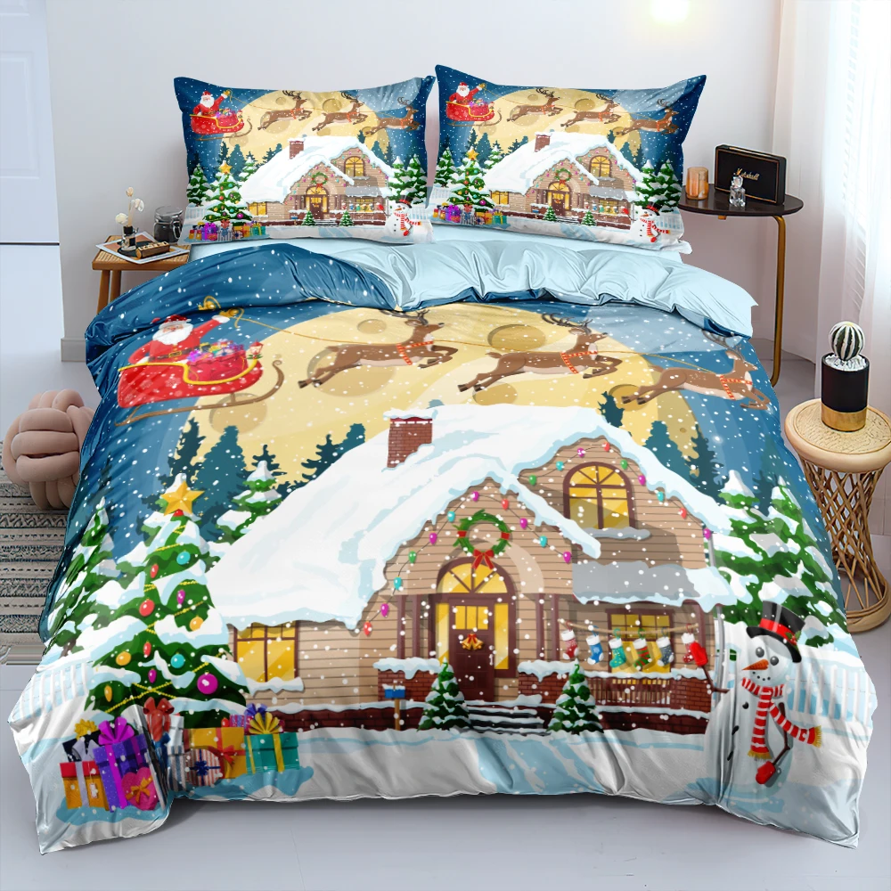 Christmas Duvet Cover and Pillowcase(s) White Snowman Full Quilt Covers Set  3D Bedding Sets 3 Piece King Bed Linens Bed Textiles|Bedding Sets| -  AliExpress