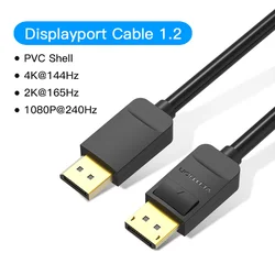 Vention 8K DisplayPort Cable - Premium 3m Display Connector for High - Resolution Displays (HAC Black 1.2)