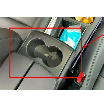 

Auto Cup Holder Cover Decor Black 1pc Carbon Fiber Style Front Water Trim