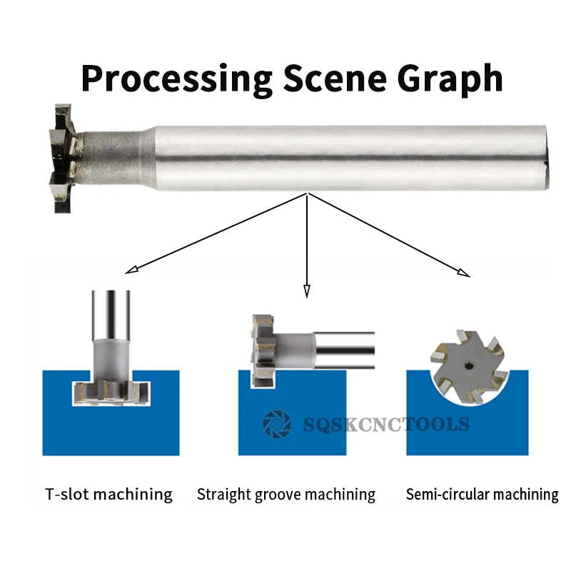 T-Slot Milling Cutter Tungsten Steel Alloy End Mill – Roughing Inserted Straight Shank Keyway Cutter for Hard Metal Machining 3