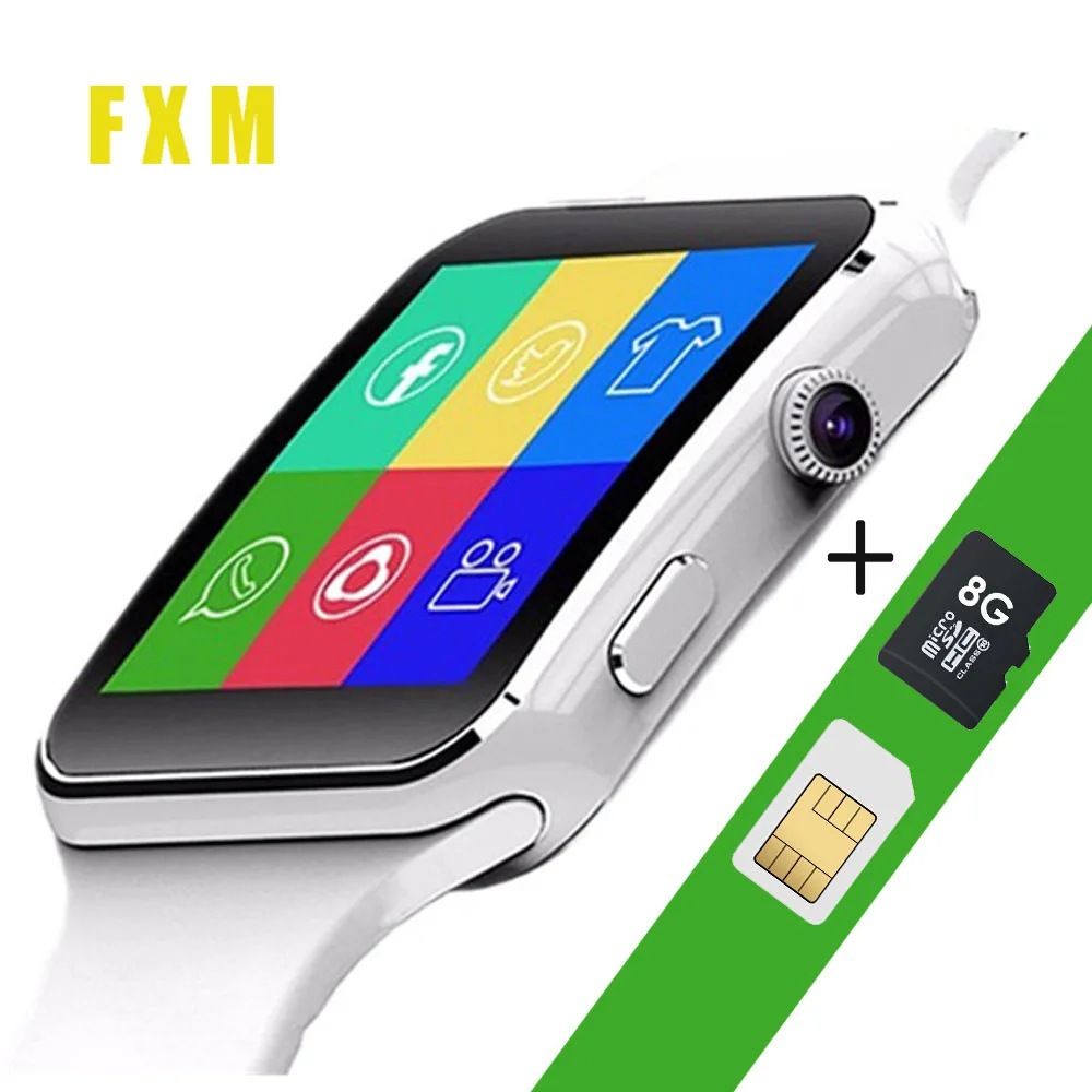 Мужские умные часы X6 с поддержкой SIM карты TF карт Bluetooth и сенсорным экраном для IPhone