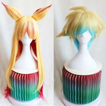 

2020 LOL Star Guardian Ahri EZ Ezreal Soraka Miss Fortune Syndra Cosplay Wig Game Cos Hair Adult Women Men Masquerade Party