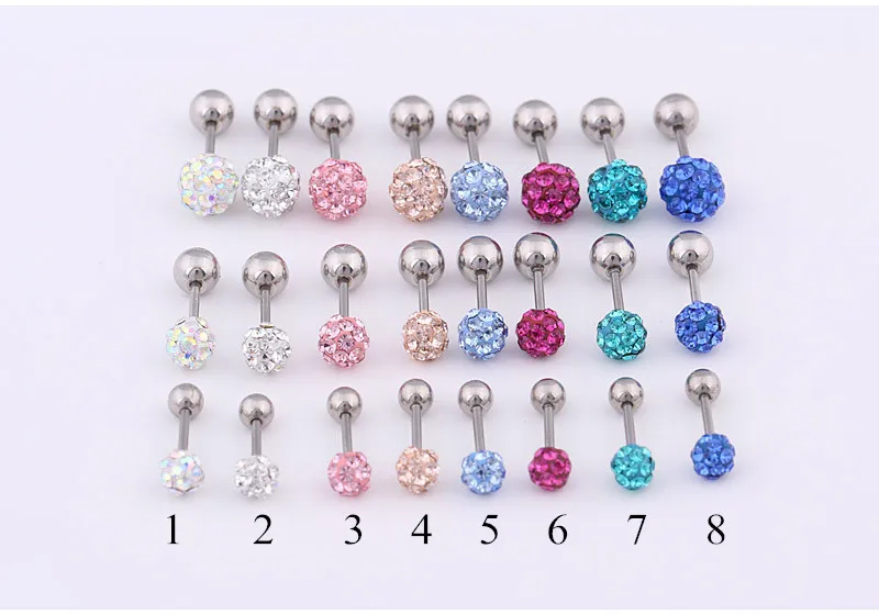 Серьги-гвоздики EYJ-010 из титана гипоаллергенные с косточками уха 2020 0 8 мм |