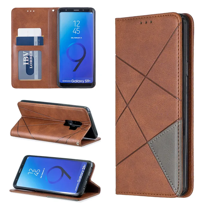 

Phone Case For Samsung Galaxy S9 plus S9 PU Leather soft Silicone back magnet card holder case for samsung s9 plus leather Cover