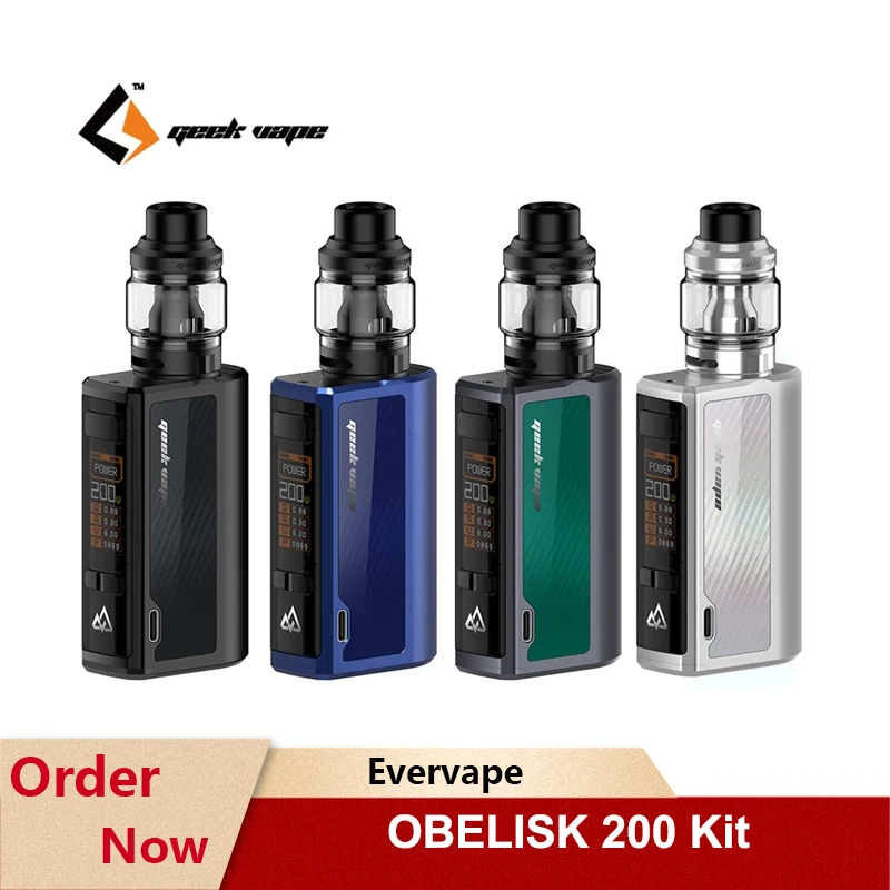 PROD 1005003015422104 Original Geekvape Obelisk 200 Box Mod Kit 5.5ml
Dual 18650 E Cigarette Vaporizer Mod Vape Kit 200W with Obelisk Tank