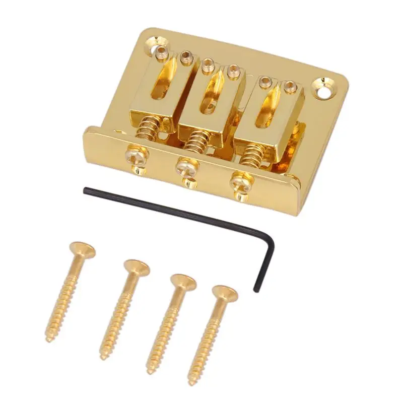 

Cigar Box Guitar Parts: 3-string Hard-tail Adjustable Bridge