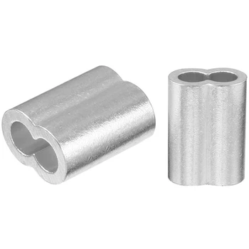 

150Pcs Diameter Wire Rope Aluminum Sleeves Clip Fittings Cable Crimps - 50Pcs 1/4 Inch 6Mm & 100Pcs 5/32 Inch 4Mm)
