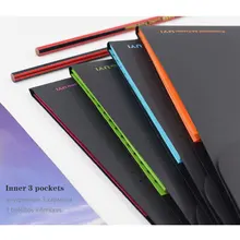 Модная офисная папка для документов, А4, офисные органайзеры, расширяющийся кошелек, 3 кармана, черная серия, органайзер для документов, материал PP