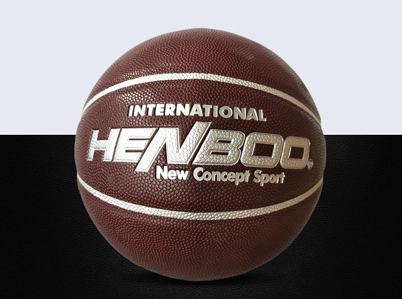 Баскетбольный мяч HENBOO из гигроскопичной кожи+ бутиловый лайнер для использования в помещении, для тренировок, надувные, Размер 7 686, высокое качество