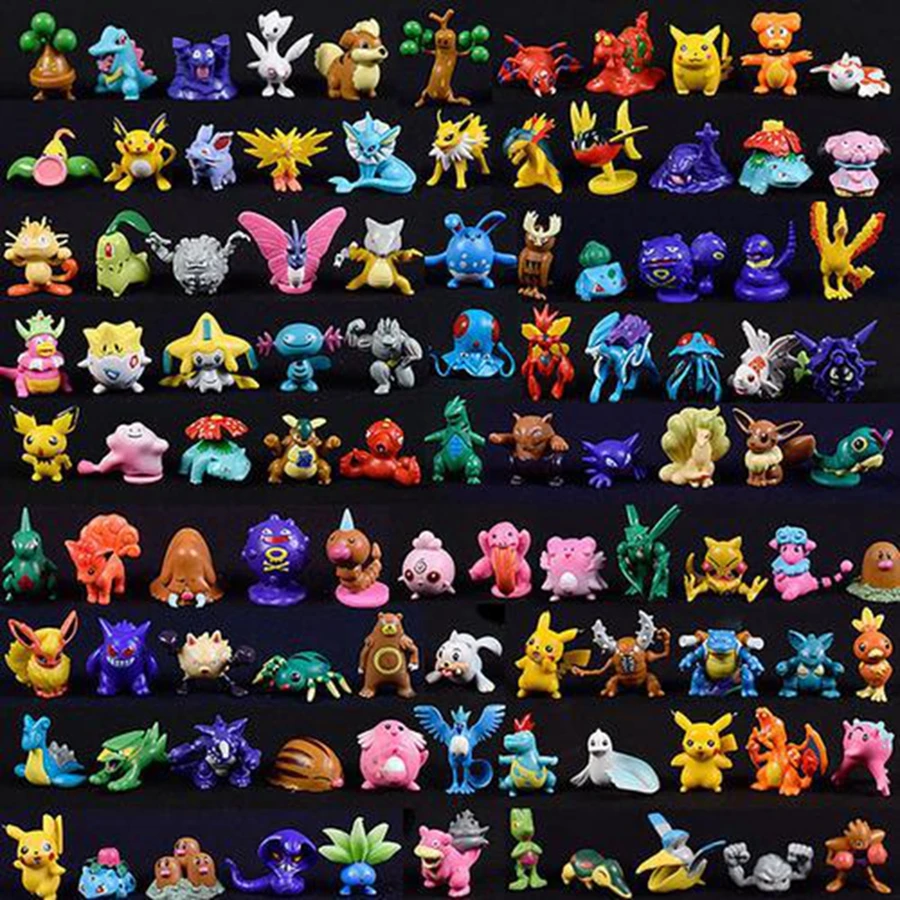 144 Pcs Pokemon Christmas Action Figure Toys Genuine Pikachu Anime Figure Giocattoli Per Bambini Pokemon Gift Bag Pokeball