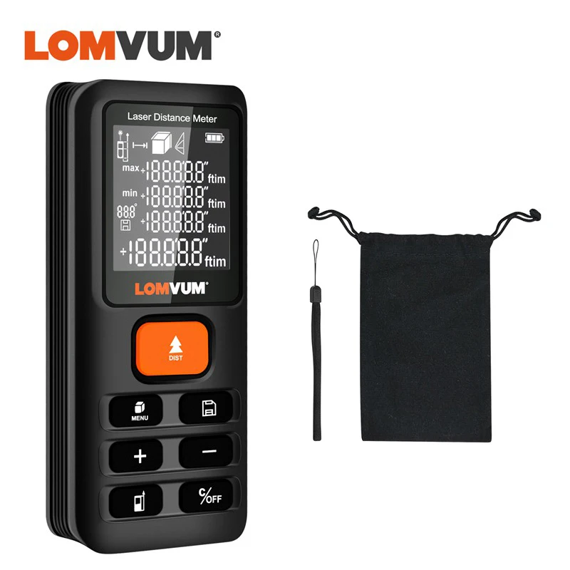 New Digital Tilt Laser Distance Meter 70m 120m Handheld Rangefinder Electronic Leveling Angle Finder 99 Sets Data Tape LOMVUM |