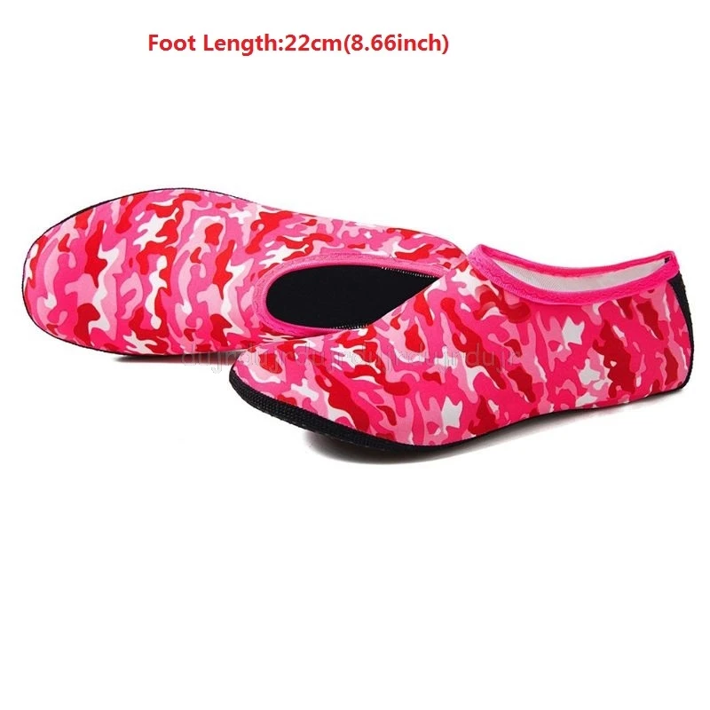 Летняя спортивная пляжная обувь для занятий йогой, с камуфляжным принтом, для дайвинга, для подводного плавания, носки для плавания, быстросохнущие тапочки, S24 19 - Цвет: Camouflage Red M