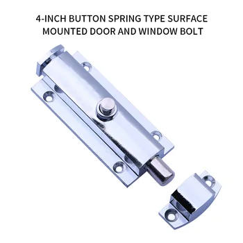 

High Quality Home Door Window Plastic/Zinc Alloy Security Slide Bolt Lock for Bathroom Toilet Spring Latch