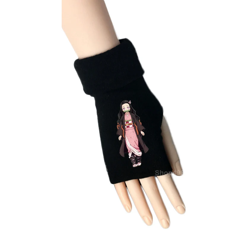 Color5 one glove Косплей Аниме Demon Slayer, аксессуары для мужчин и женщин, Хлопковые вязаные наручные перчатки, рукавица, перчатки без пальцев, рождественский подарок - Цвет: Color5 one glove