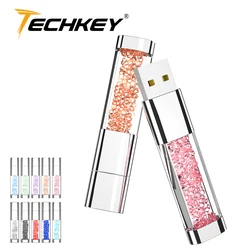 TECHKEY – clé Usb en cristal diamant, support à mémoire de 8gb 16gb 32GB 64GB 128GB, lecteur flash spécial gif 