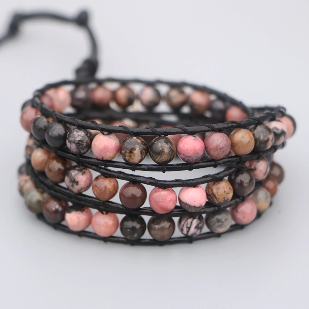 EDOTHALIA модный Многослойный кожаный браслет с бусинами для женщин и девушек