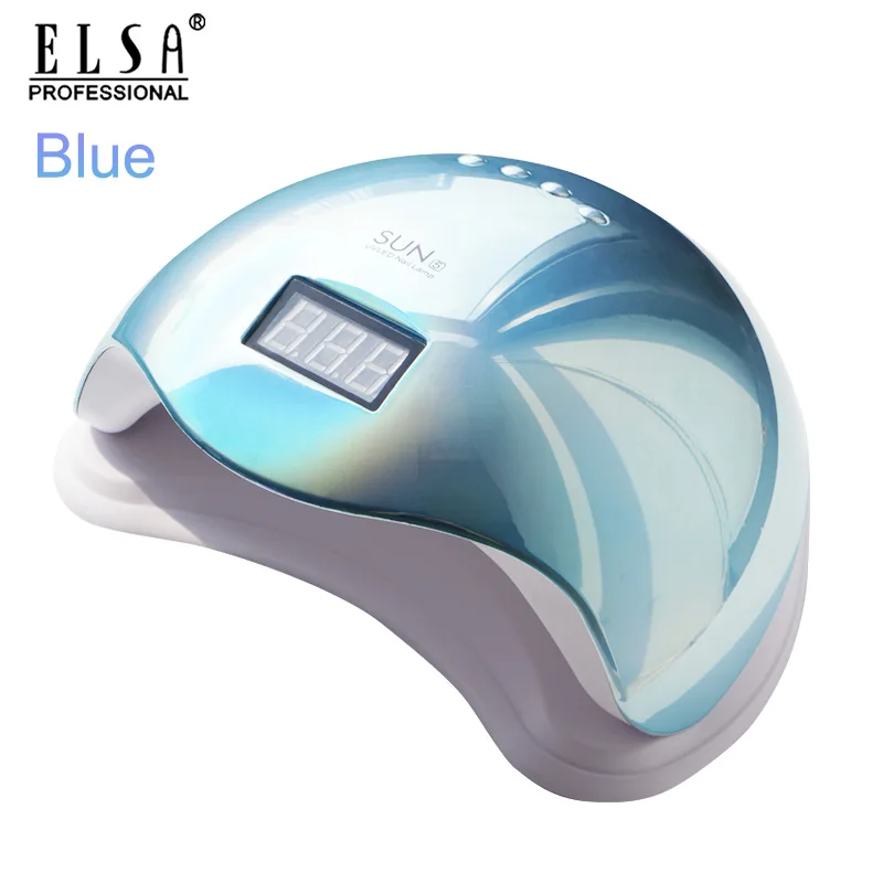 blue Сушилка для ногтей, зеркальная, цветная, солнцезащитная, 5 светодиодный, УФ лампа для сушки ногтей, быстрая отверждение, Гель-лак для ногтей, гибридная лампа для маникюра, нейл-арта - Цвет: blue