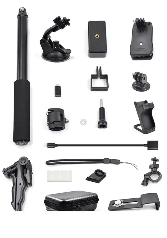 21 шт./компл. Комплект для DJI OSMO Карманный штатив монопод селфи-Палка с сумкой для хранения Автомобильная присоска-держатель стенд для велосипеда Пылезащитный Чехол Держатель Аксессуары для ванной комнаты