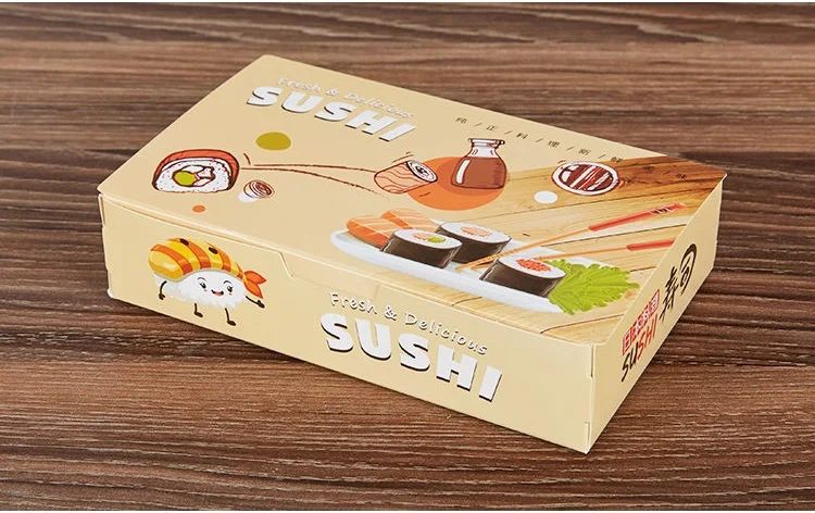Excellent Sushi Box Disposable Paper Packing Box for Fast Food Shop Restaurant Fried Chicken French Fries WB658 4