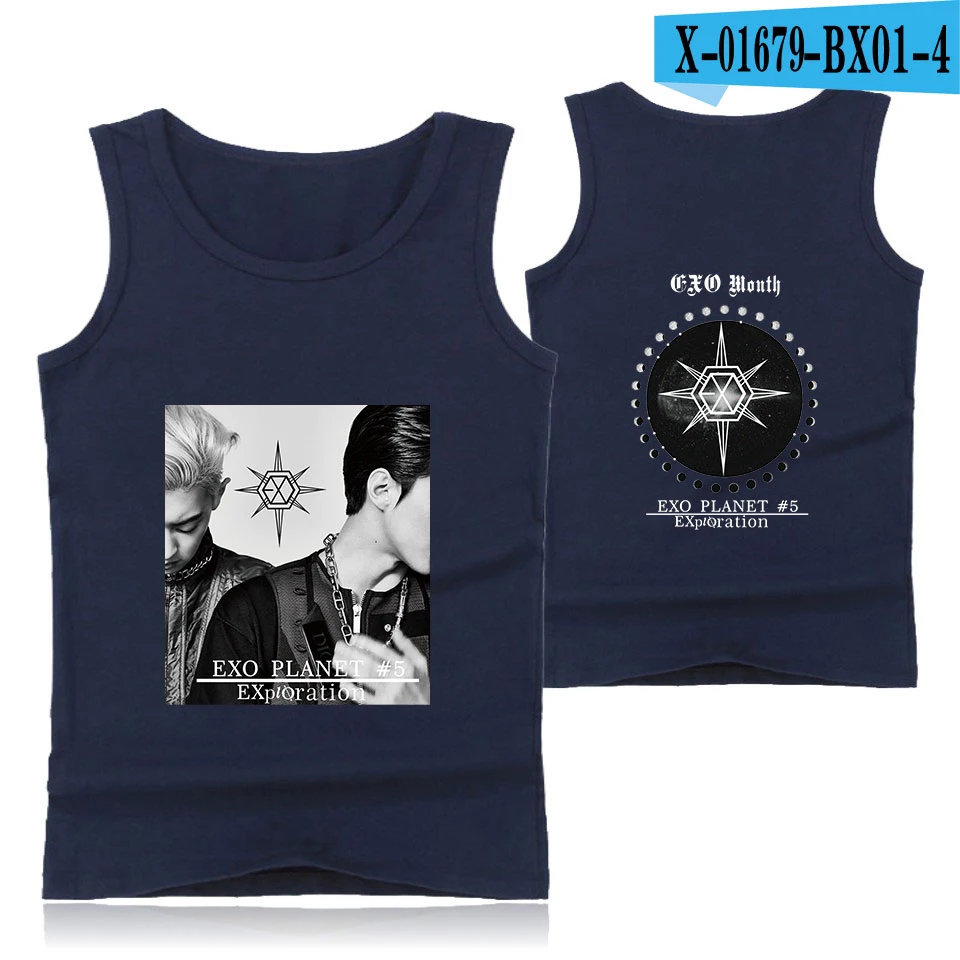 EXO PLANET#5 модные стильные хипстерские Повседневные Удобные Популярные летние топы без рукавов с круглым вырезом для мужчин и женщин - Цвет: 9
