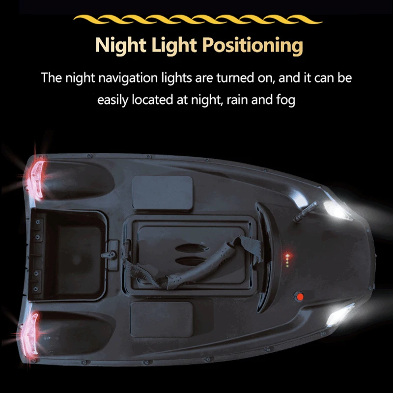 500M GPS Navigation RC Fishing Bait Boat 40 Spots Save Dual Silo 3KG Load LCD Screen Night Light 6H Duration Smart Return RC Toy 6