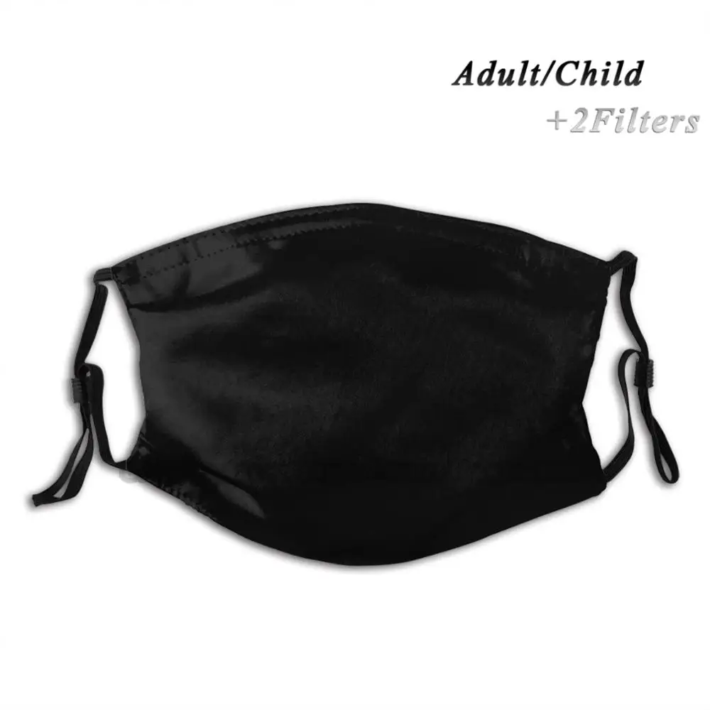 Простая черная маска моющаяся многоразовая модная для рта и лица с фильтрами