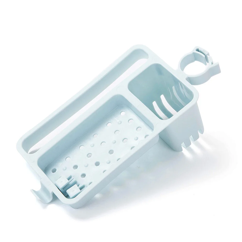 Adjustable Drain Rack Water Faucet Sink Sponge Soap Rag Storage Shelf Holder Home Kitchen Tool Bathroom Accessories_WK - Цвет: B blue