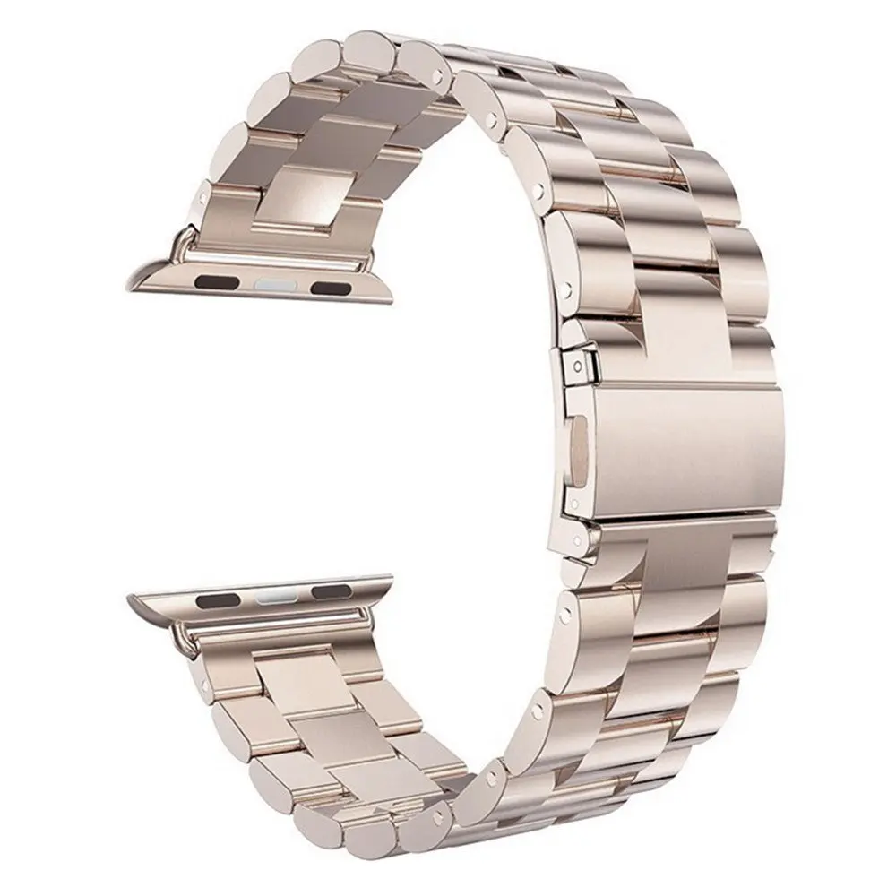 Champagne gold Ремешок из нержавеющей стали для Apple Watch, 42 мм, 38 мм, 44 мм, 40 мм, металлический браслет для наручных часов iwatch, серия 4, 3, 2, 1 - Цвет ремешка: Champagne gold