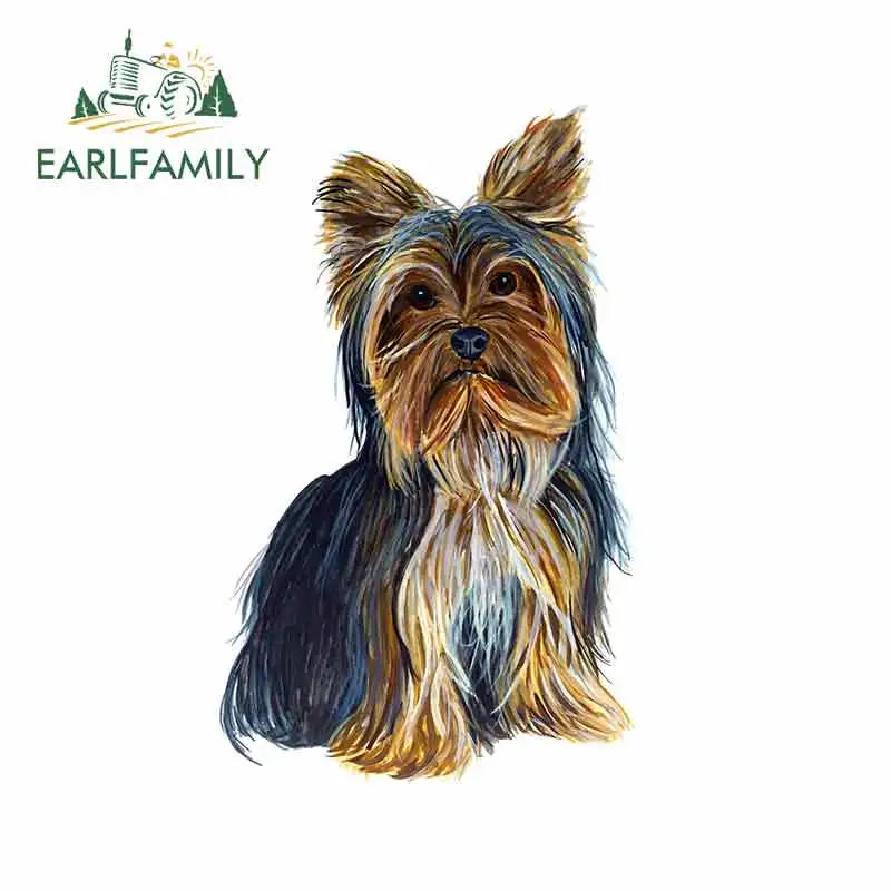 EARLFAMILY 13 см x 8 2 Виниловая наклейка с изображением йоркширского терьера собаки