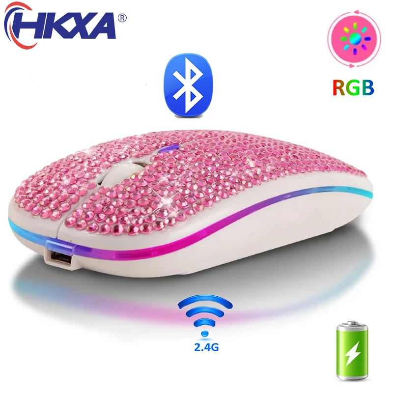 Мышь компьютерная беспроводная, Bluetooth 5,2, бесшумная, с RGB-подсветкой
