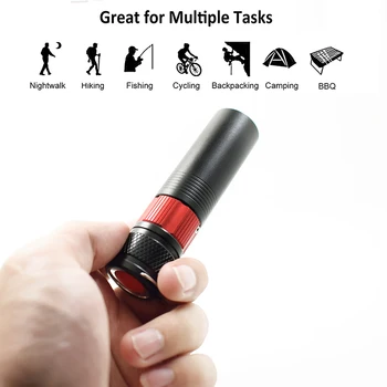 

Portable XPE Mini Flashlight White Red Blue Light 4 Modes Zoomable Torch Telescopic Desk Flash Lamp Lanterna for Camping Hiking