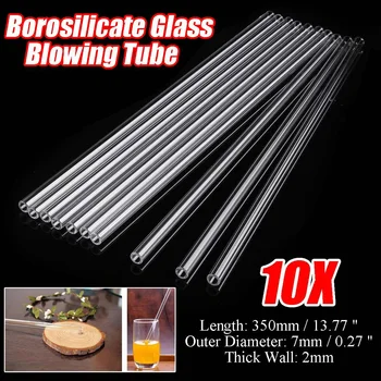 

Wholesale 10pcs 350x7x2mm Transparent Glass Stirring Rod for School Lab Use Stiring Stirrer Laboratory Glass Buret Mixer